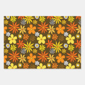 1970s Style Floral Pattern Wrapping Paper Set (Voorkant 3)