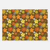 1970s Style Floral Pattern Wrapping Paper Set (Voorkant 2)
