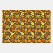 1970s Style Floral Pattern Wrapping Paper Set (Voorkant)
