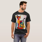 1970's Style Groovy Abstract Cat T-shirt (Voorkant volledig)