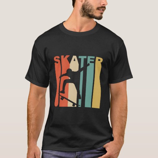 1970'S Style Skater Skateboarder Skateboarding T-shirt (Voorkant)