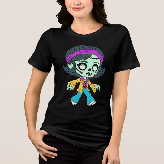 1970s Zombie Meisje Tri-Blend Shirt (Voorkant)
