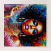 1970s Zwarte Vrouw Afro Glam Pop Art Puzzel (Horizontaal)