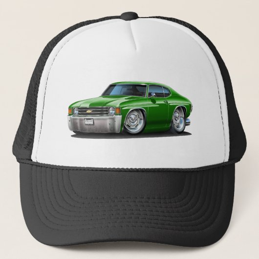 1971-1972 Chevelle Green Car Trucker Pet (Voorkant)
