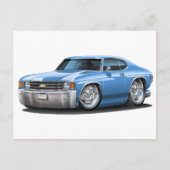1971-1972 Chevelle Lt Blue Car Briefkaart (Voorkant)