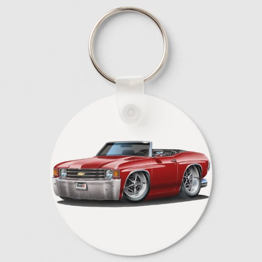 1971-1972 Chevelle Maroon Convertible Sleutelhanger (Voorkant)
