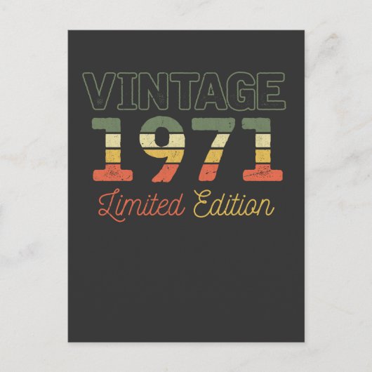 1971 50 jaar oud 50e verjaardag briefkaart (Voorkant)