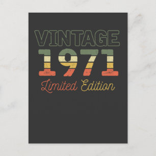 1971 50 jaar oud 50ste verjaardag briefkaart