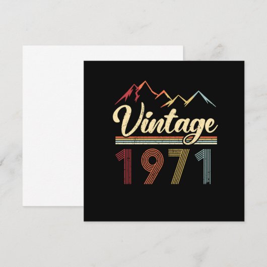  1971 50e verjaardag, 50 jaar oud kaart (Voorkant / Achterkant)