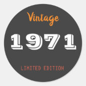  1971 55th Birthday Sticker Limited Edition (Voorkant)