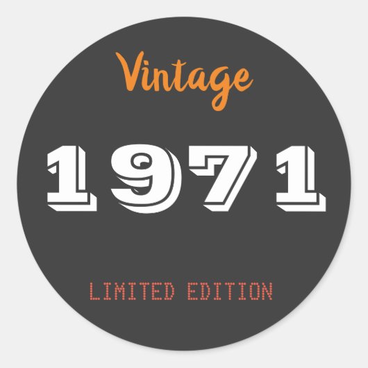 1971 55th Birthday Sticker Limited Edition (Voorkant)