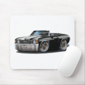 1971-72 Chevelle Black-White Convertible Muismat (Met muis)