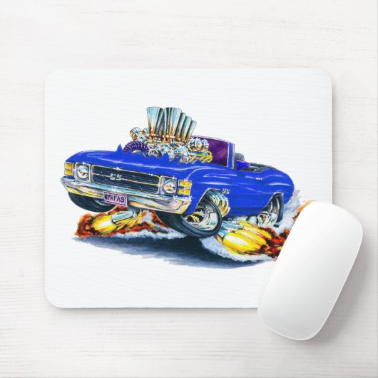 1971-72 Chevelle Blue Convertible Muismat (Met muis)