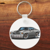 1971-72 Chevelle Grey-Black Car Sleutelhanger (Voorkant)