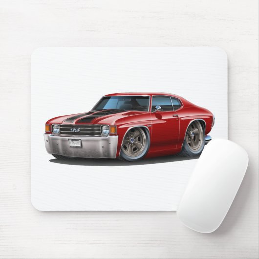 1971-72 Chevelle Maroon-Black Car Muismat (Met muis)