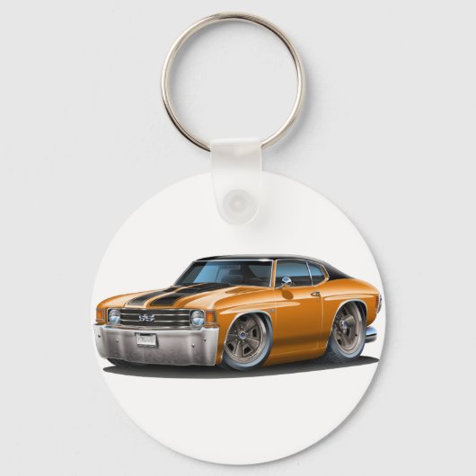 1971-72 Chevelle Oranje-Black Top Car Sleutelhanger (Voorkant)