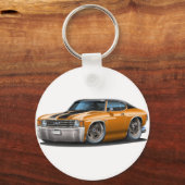1971-72 Chevelle Oranje-Black Top Car Sleutelhanger (Voorkant)
