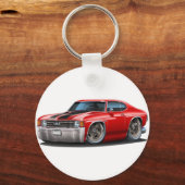 1971-72 Chevelle Red-Black Car Sleutelhanger (Voorkant)