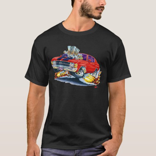 1971-72 Chevelle Red-Black Car T-shirt (Voorkant)