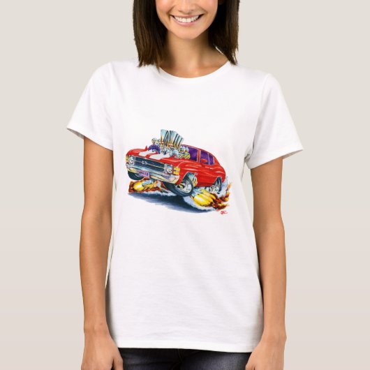 1971-72 Chevelle Red-White Car T-shirt (Voorkant)