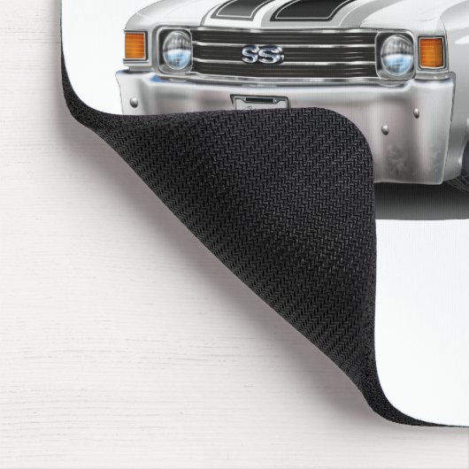 1971-72 Chevelle White-Black Car Muismat (Hoek)