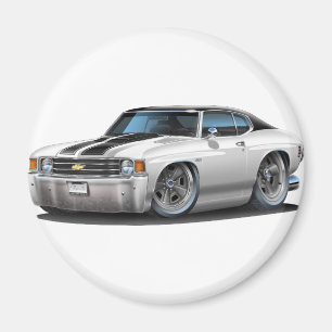 1971-72 Chevelle White-Black Top Car Magneet