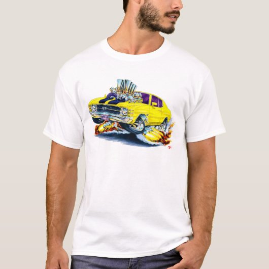 1971-72 Chevelle Yellow-Black Car T-shirt (Voorkant)