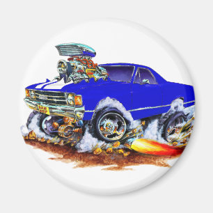 1971-72 El Camino Blue-White 4x4 Monster Truck Magneet