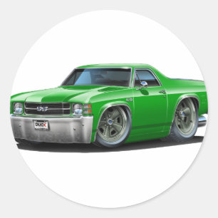 1971-72 El Camino Groene Vrachtwagen Ronde Sticker