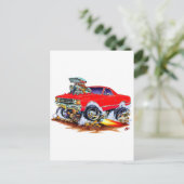 1971-72 El Camino Red 4x4 Monster Truck Briefkaart (Staand voorkant)