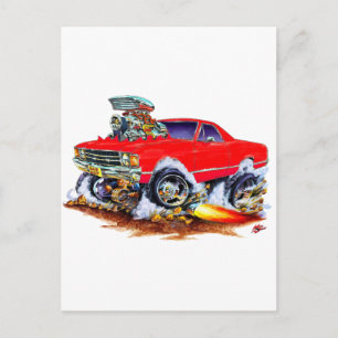 1971-72 El Camino Red 4x4 Monster Truck Briefkaart