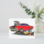 1971-72 El Camino Red-Black SS Truck Briefkaart (Staand voorkant)