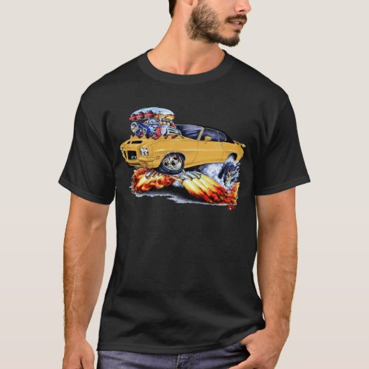 1971-72 GTO Gold-Black-auto T-shirt (Voorkant)