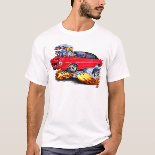 1971-72 GTO Red-Black Car T-shirt (Voorkant)
