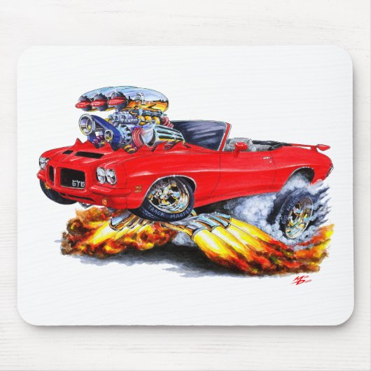 1971-72 GTO Red Convertible Muismat (Voorkant)