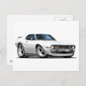 1971-72 Javelin White Car Briefkaart (Voorkant / Achterkant)