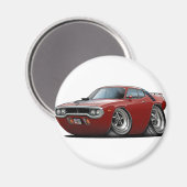 1971-72 Roadrunner Maroon-Black Auto Magneet (Voorkant / Achterkant)