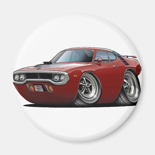 1971-72 Roadrunner Maroon-Black Auto Magneet (Voorkant)
