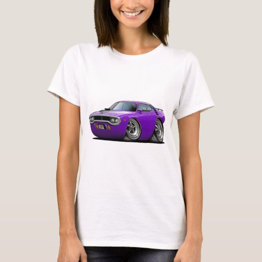 1971-72 Roadrunner Paars-Black Car T-shirt (Voorkant)