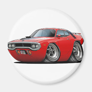1971-72 Roadrunner Red-Black Car Magneet
