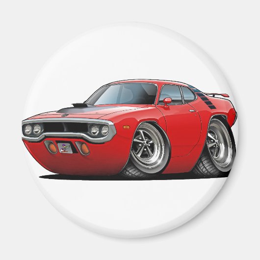 1971-72 Roadrunner Red-Black Car Magneet (Voorkant)
