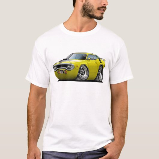 1971-72 Roadrunner Yellow-Black Car T-shirt (Voorkant)