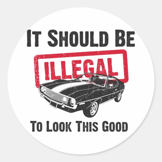 1971 AMC Javelin Ronde Sticker (Voorkant)
