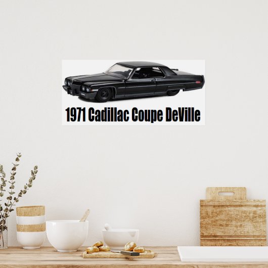 1971 Cadillac Coupe DeVille Lowrider Poster (Keuken)