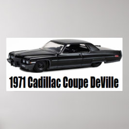1971 Cadillac Coupe DeVille Lowrider Poster