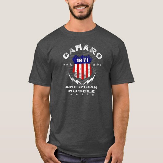 1971 Camaro American Muscle v3 T-shirt (Voorkant)