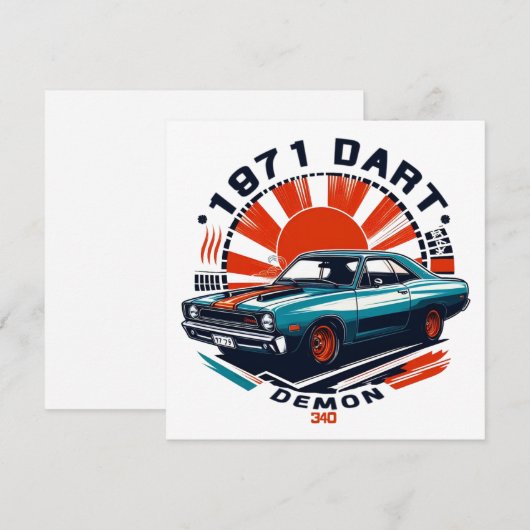 1971 Dart Demon 340 Feestdagenkaart (Voorkant / Achterkant)