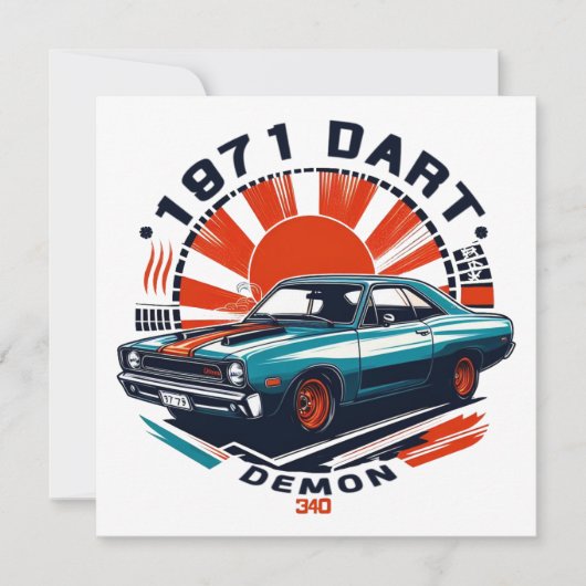 1971 Dart Demon 340 Feestdagenkaart (Voorkant)