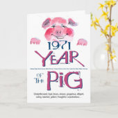 1971 de Grappige Verjaardag van het Varken van de Kaart (Gele Bloem)