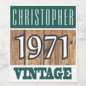 1971 Geboorte Wijn Label Wijn Etiket (Enkel label)